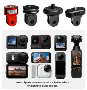 <span class=keywords><strong>360</strong></span> °   Adaptador de Montaje para Trípode de Aluminio 1/4-20 |   Compatible con GoPro Hero7~13, Insta360, DJI, <span class=keywords><strong>AKASO</strong></span> para Vlog y Deportes al Aire Libre - Product Image 4