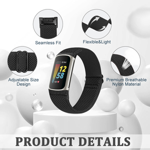 Vente directe d'usine, bracelet de remplacement réglable, bracelet de <span class=keywords><strong>montre</strong></span> <span class=keywords><strong>en</strong></span> nylon élastique pour <span class=keywords><strong>Fitbit</strong></span> Charge 6/<span class=keywords><strong>Fitbit</strong></span> Charge 5 - Product Image 3