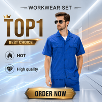 Ensemble d'uniformes de travail d'entreprise en gros, manches courtes, coton, respirant, impression UV, unisexe, détection par aiguille, pour l'été