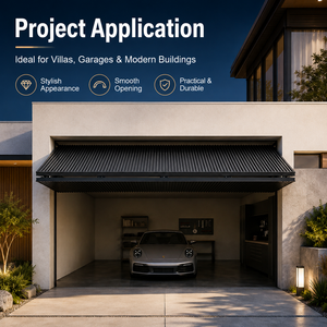 Porte de <span class=keywords><strong>garage</strong></span> pliante LIXON en aluminium noir sur mesure, à ouverture vers le haut, pour villa, <span class=keywords><strong>garage</strong></span> résidentiel - Product Image 1