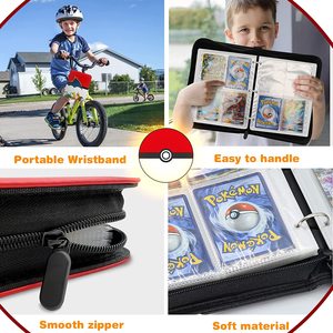 Classeur de cartes à collectionner personnalisable avec impression, 4 pochettes, en cuir PU, pour cartes Pokémon - Product Image 4