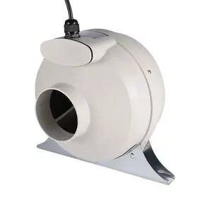 Ventilador de baño Havc de 4 pulgadas con control de velocidad de plástico, ventilador de conducto en línea centrífugo AC de escape impermeable