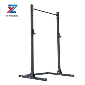 ZYFIT Half Rack Heavy Duty Barbell Squat Rack Soporte libre Ajustable Multiusos Negro Medio marco