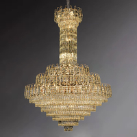 Lustre moderne grand format Kalux pour hall d'hôtel, villa, ou projet d'ingénierie, avec lampe LED créative dorée et accents décoratifs pour escaliers