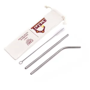 ECO Friendly Reusable 304 Metal Canudo Inox Stainless Steel Drinking Straws With Laser Logo