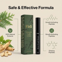 Sérum de croissance des cils à base d'extrait de plantes et de peptides de biotine, cils plus longs et plus épais, améliorant la croissance des cils, sans prostaglandine, étiquette privée, vente en gros