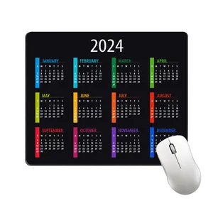 2024 새로운 고무 사용자 정의 달력 방수 최고 마우스 패드 달력 마우스 매트 선물 마우스 패드 책상 패드
