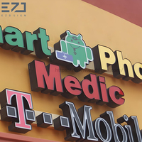 Décoration personnalisée pour atelier de réparation de téléphones, conception de logo pour magasin de téléphonie mobile, enseigne LED publicitaire extérieure pour l'extérieur