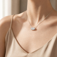 Collier pendentif en moissanite taille marquise horizontale 3 carats, serti à six griffes, en argent sterling S925, bijou unique et remarquable