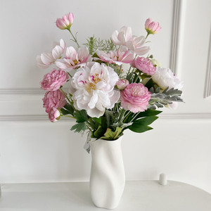 Bouquet de fleurs artificielles en soie rose, décoration de mariage, fleurs de simulation de 30cm-100cm pour la photographie de mariage et les accessoires de showroom - Product Image 1