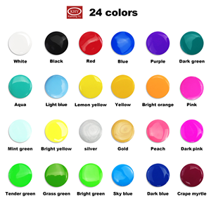 KHY Gieß-Acrylfarben Fluid Art 24-teiliges Set für Leinwand, Papier & Glas - Ungiftig 60ml Flaschen - Product Image 4