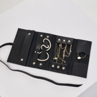 Petite Pochette de Voyage Multi-Tailles pour Bijoux, Organisateur de Colliers et Bagues en Cuir avec Fermeture Éclair – Vente en Gros