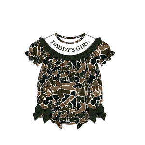 Combinaison courte à manches courtes pour bébé fille, motif camouflage gris, personnalisée SR3914, pour bébé fille, vente en gros, ensemble pour enfant - Product Image 5