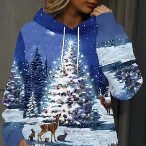 Vente en gros de sweat-shirt à capuche de Noël en coton de haute qualité avec logo personnalisé impression numérique Père Noël pour la mode tendance unisexe - Product Image 1
