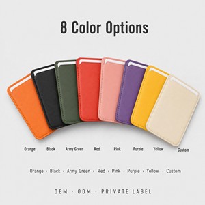 Étui de téléphone en cuir PU avec logo personnalisé d'usine, porte-cartes magnétique minimaliste à 23 aimants puissants pour <span class=keywords><strong>iPhone</strong></span> MagSafe - Product Image 5