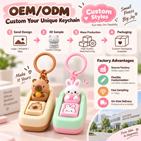 Porte-clés amusant en PVC Capybara Lapin, jouet clicker avec interrupteur tactile, pendentif anti-stress