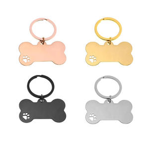 Hot-selling Luxury Eco-Friendly Stainless Steel Bone Necklace &amp; Dog Paw Shape Keychain and Bracelet - Product Image 2