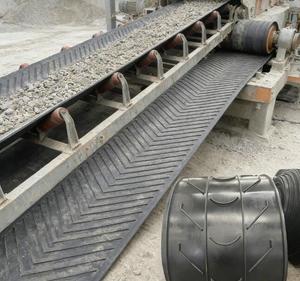 Bothwin Endüstriyel Chevron Desenli Konveyör Bandı, Beton Pompalama İstasyonu Geri Kazanılmış Agrega Dönüşü için Kesme Hizmetiyle Birlikte - Product Image 1