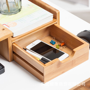 Soporte Elevador de Monitor de Bambú Rectangular, Organizador de Almacenamiento para Teclado de Escritorio, Multifuncional, para Ordenar el Escritorio - Product Image 3