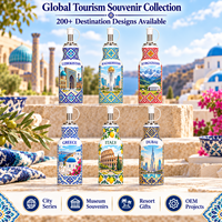 Botol Minyak Keramik Suvenir Uzbekistan Samarkand Pola Ubin Geometris Islami Dispenser Minyak Porselen Kustom Landmark Asia