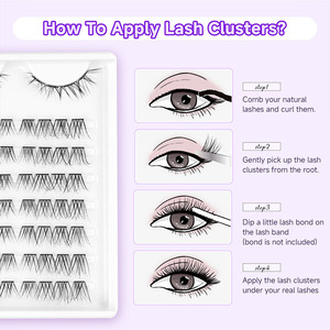 Wholesale Private Label logo 200D DIY Cluster <b>Eyelashes</b> Private Label DIY Segment Lashes Cluster Kit Eye Lashes Clusters <b>Vendor</b> - Product Image 6