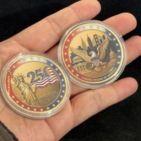 Fabricant de pièces commémoratives personnalisées, pièce de monnaie plaquée or antique USA 250e anniversaire, pièce de défi creuse à design moulé sous pression 3D