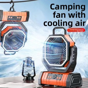 Nuevo Ventilador de Camping para Exteriores con Luz, Control Remoto, Ganchos Dobles, Carga Solar/USB, 8+ Horas de Autonomía, Banco de Energía Portátil de 20000mAh para Auto/RV - Product Image 3