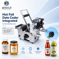 Machine d'étiquetage semi-automatique pour bouteilles rondes CJ-50D avec imprimante de date