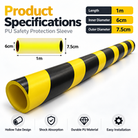 Tube de protection en mousse PU personnalisé noir et jaune, barrière anti-collision pour couvercle de rack, tube, colonne, protection des bords
