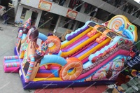 Château gonflable Sweet Dream Candy, aire de jeux avec obstacles, parc d'attractions pour enfants, gonflables, grand toboggan gonflable sec en forme de bonbon