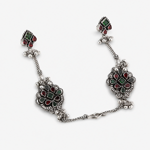 Paire de bijoux de pied traditionnels Pagpaan en argent 925, ethniques, de mariée, faits à la main, en argent oxydé, de créateur - Product Image 6