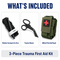 Trousse de premiers secours portable ISO13485 pour l'extérieur, poignée D-Grip, tactique, étanche IPX-6, matériau en nylon de haute qualité