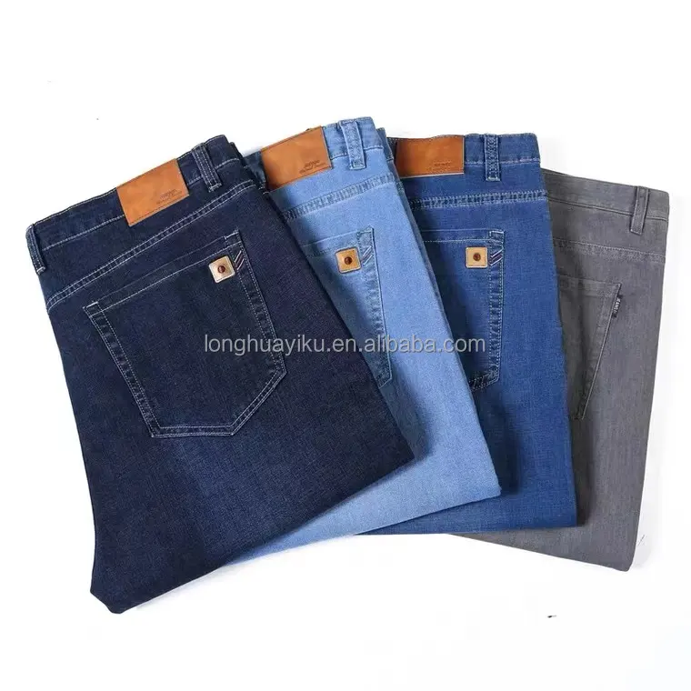 Vente en gros de 2024 jeunes jeans de mode décontractés élastiques de haute qualité pour le commerce extérieur par Chinese Factory Business Jeans
