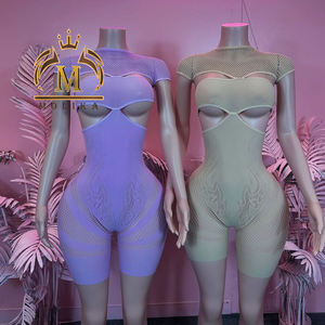 Tute Intere da <span class=keywords><strong>Donna</strong></span> all'Ingrosso, Elasticizzate, Traforate, Aderenti, <span class=keywords><strong>Sexy</strong></span>, Monopezzo, Jumpsuit Bodycon <span class=keywords><strong>per</strong></span> <span class=keywords><strong>Abbigliamento</strong></span> Femminile Seducente - Product Image 6