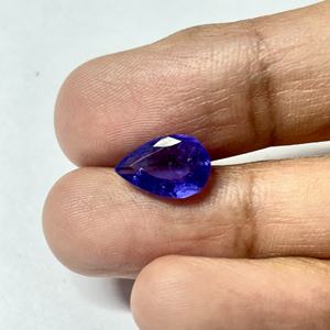 Pierre précieuse en saphir bleu de taille poire, cultivée en laboratoire, simulant un cristal créé en laboratoire avec inclusion, pour la fabrication de bijoux, synthétique - Product Image 2