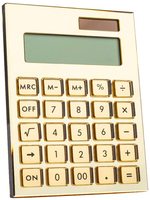 Calculatrice scientifique de luxe à énergie solaire, miroir doré en acrylique, 12 chiffres, pour l'école et le bureau