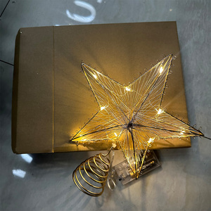 Nuovo arrivo Topper albero di natale illuminato stella Tree Topper con LED rotante stella proiettore luce 3D Glitter stella - Product Image 5