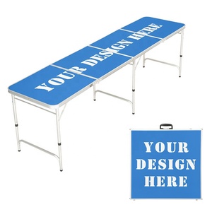 Beerpong-<span class=keywords><strong>mesa</strong></span> plegable <span class=keywords><strong>de</strong></span> aluminio con patrón personalizado, ajustable, para picnic, camping, cerveza, juego <span class=keywords><strong>de</strong></span> fiesta, 8 pies - Product Image 2