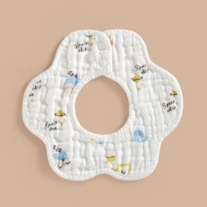 Baberos de Algodón Reutilizables para Bebés Recién Nacidos, Bonitos Baberos Infantiles, Juego de 5 Piezas, Ajustables, Rectangulares, para Saliva - Product Image 4