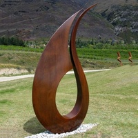 Extérieur moderne carré paysage parc jardin décorer Art abstrait métal grande feuille Statues Corten acier feuille Statues Sculptures