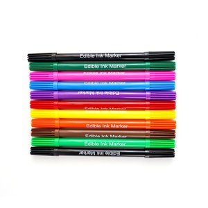 ปากกาเขียนเค้กมาการองเกรดอาหาร 10 สี พร้อมหัวแปรงสำหรับตกแต่งบิสกิตและขนม - Product Image 2