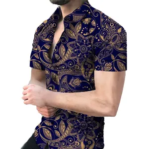 OEM 그래픽 인쇄 플러스 사이즈 남성 의류 셔츠 정장 최신 셔츠 사진
