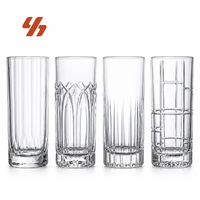 Großhandel Vintage Gravierte Collins Gläser Longdrink Cocktail Tumbler für Sprudelwasser Whiskey Gläser Bar Benutzerdefiniertes Logo