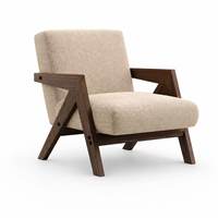 Fauteuil individuel, Richard, style vintage français, fauteuil de salon ou de balcon, bois massif, fauteuil canapé pour petit appartement