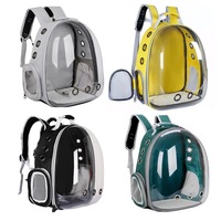 Sac à dos portable pour chats et chiens, forme capsule spatiale carrée, en tissu Oxford transparent, écologique, à double bandoulière