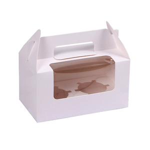 Mới đến cửa sổ màu trắng trong suốt bánh hộp nổi xử lý <span class=keywords><strong>2PC</strong></span> 4PC 8PC muffin cupcake Bao bì hộp giấy phụ kiện bánh ngọt - Product Image 3