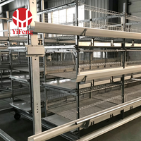 Cage à poulets de chair de type H, cage à batterie pour poulets de chair à 3 niveaux avec plancher en plastique à lattes, alimentation automatique, certifiée CE