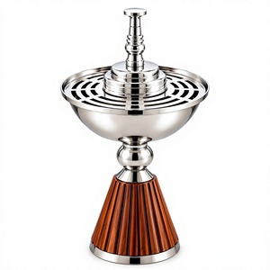 Brûleur d'encens abordable en métal et bois, support d'arômes artisanal de qualité, idéal pour les détaillants, les boutiques de cadeaux et les magasins spirituels. - Product Image 1