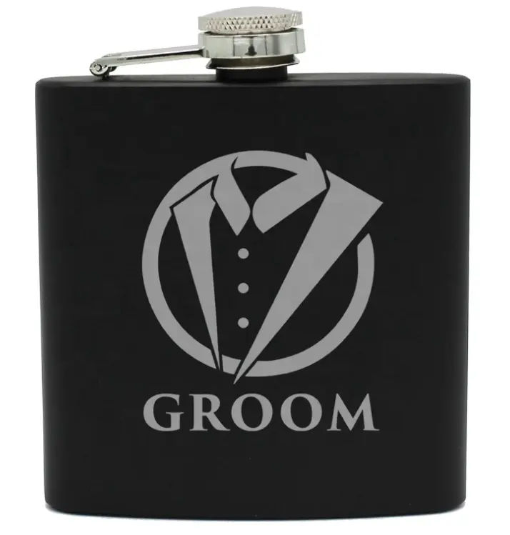 Benim kişisel hatıralar smokin cep kalça 6 oz siyah Groomsmen için Best Man damat 6 oz Bachelor hediye için lisans parti düğün