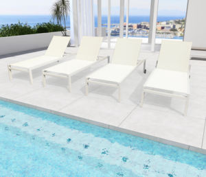 <strong>Cheap</strong> Wholesale Aluminum Outdoor Furniture Metal Garden Mesh <strong>Sunlounger</strong> Set for Pool Sun Loungers - Product Image 2